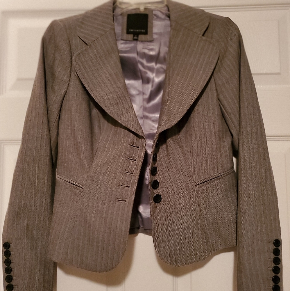 Gray Herringbone Blazer